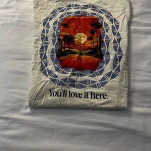 Kids Graphic T-Shirt - White with Blue and Orange Design